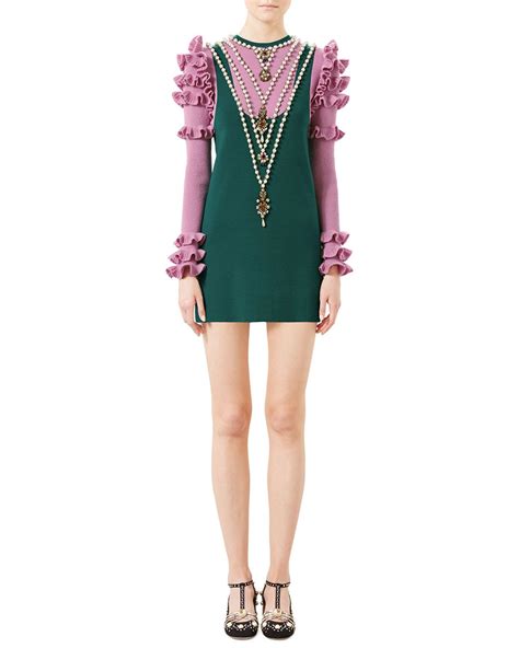 gucci green dress with flowers